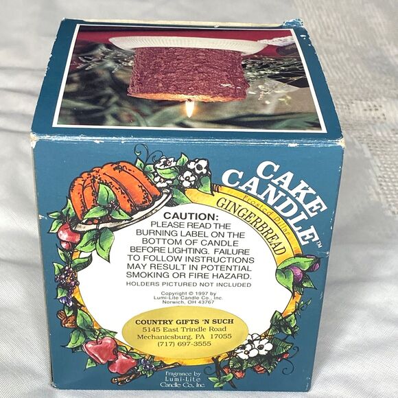 Vintage Lumi-Lite GINGERBREAD CAKE Pillar Candle 1997 NIB Christmas Holiday - Picture 3 of 5